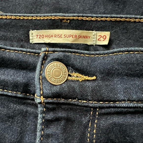 Levi’s- dk blue jeans, high rise super skinny w/some stretch - Picture 3 of 3